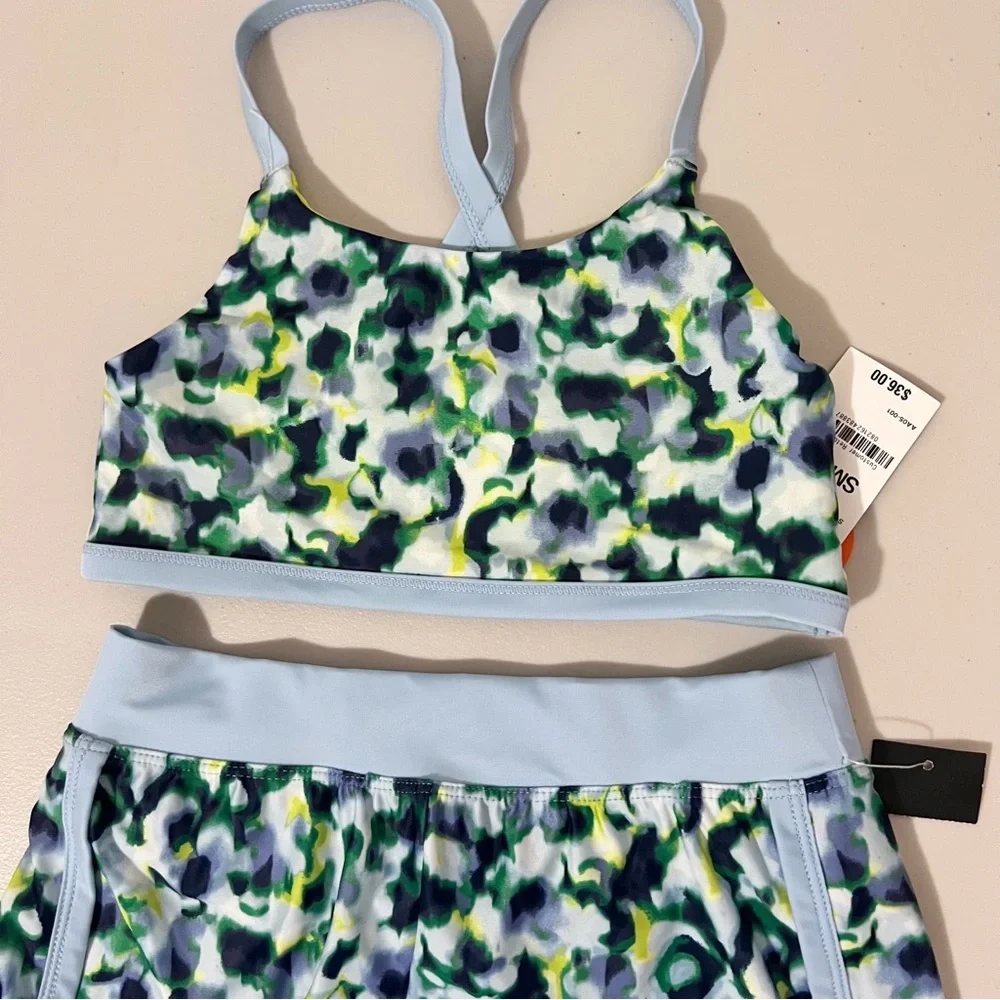 ID‎ Ideology Little Girls Blurred Floral Bikini 2-Pc. Swimwear Set Size Small